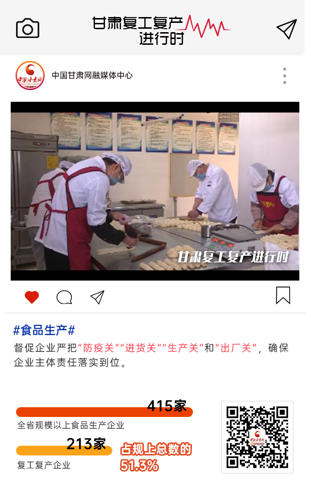 海報|甘肅復工復產(chǎn)進行時