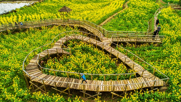 “心”型廊橋。廖濤 攝