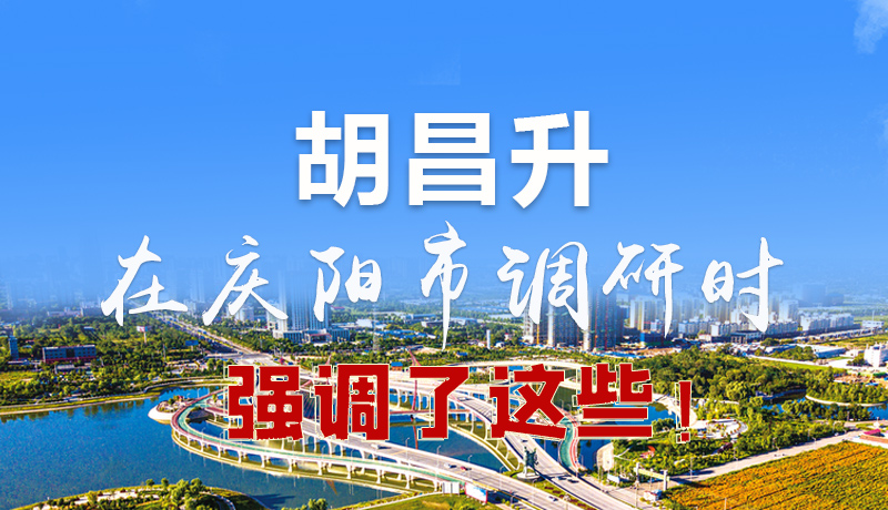 圖解|胡昌升在慶陽市調(diào)研時強(qiáng)調(diào)了這些！