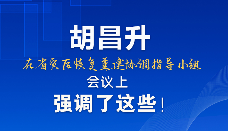 圖解|胡昌升在省災(zāi)后恢復(fù)重建協(xié)調(diào)指導(dǎo)小組會(huì)議上強(qiáng)調(diào)了這些！