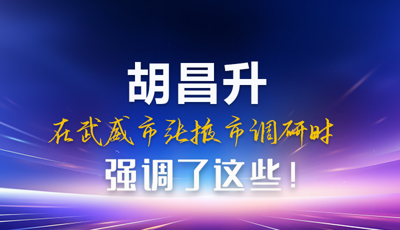 圖解|胡昌升在武威市張掖市調(diào)研時(shí)強(qiáng)調(diào)這些！